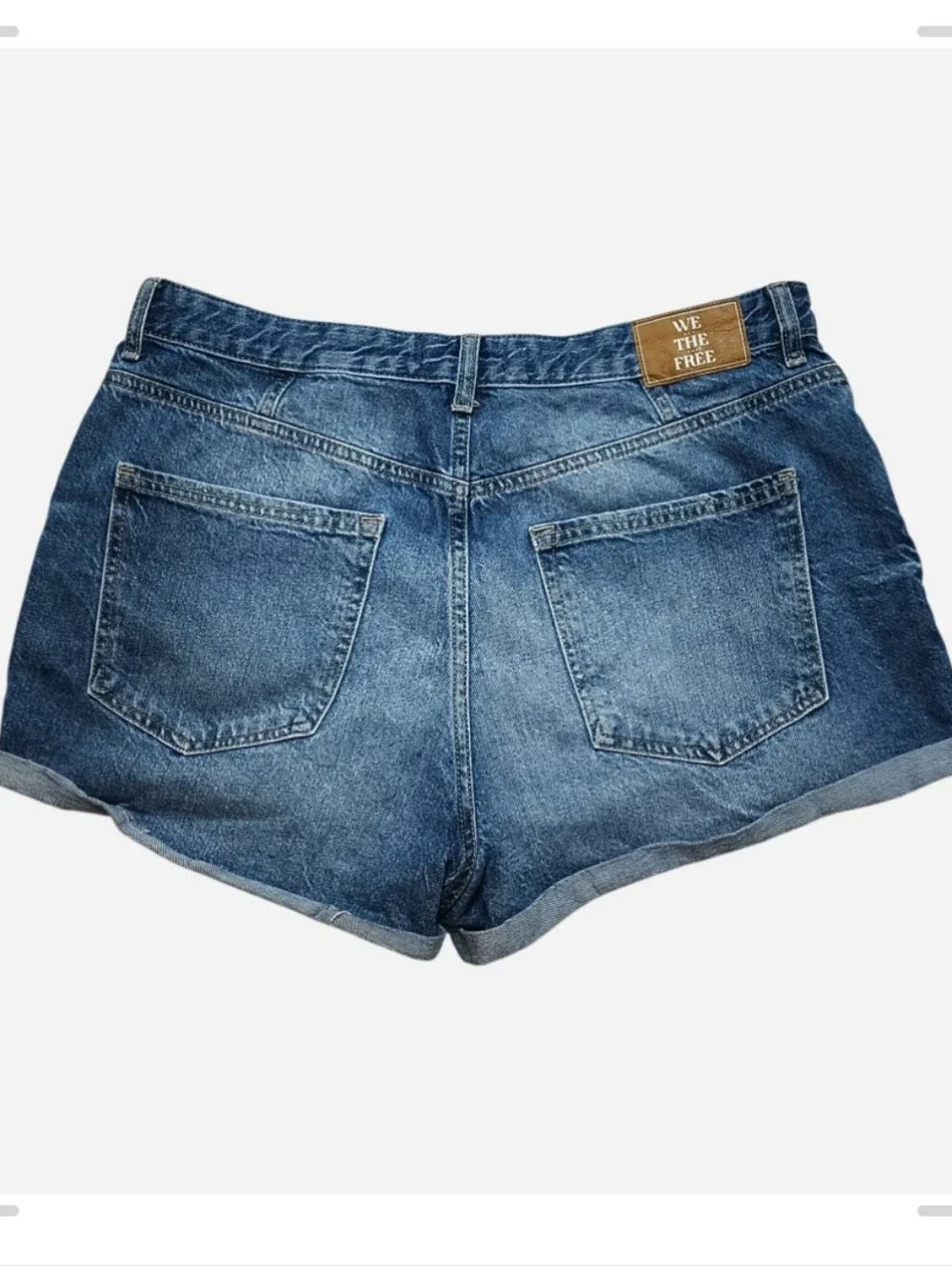 Free People We The Free Yours Truly Mid-Rise Cuffed Jean Shorts Women's 31 (34